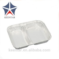 disposable 2 compartment aluminum foil container