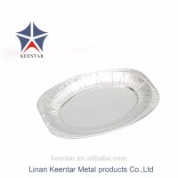 13.8' oval disposable aluminum foil pan